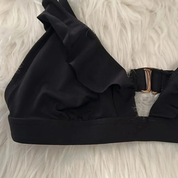 Xhilaration ruffle black bikini top size small - Picture 3 of 7
